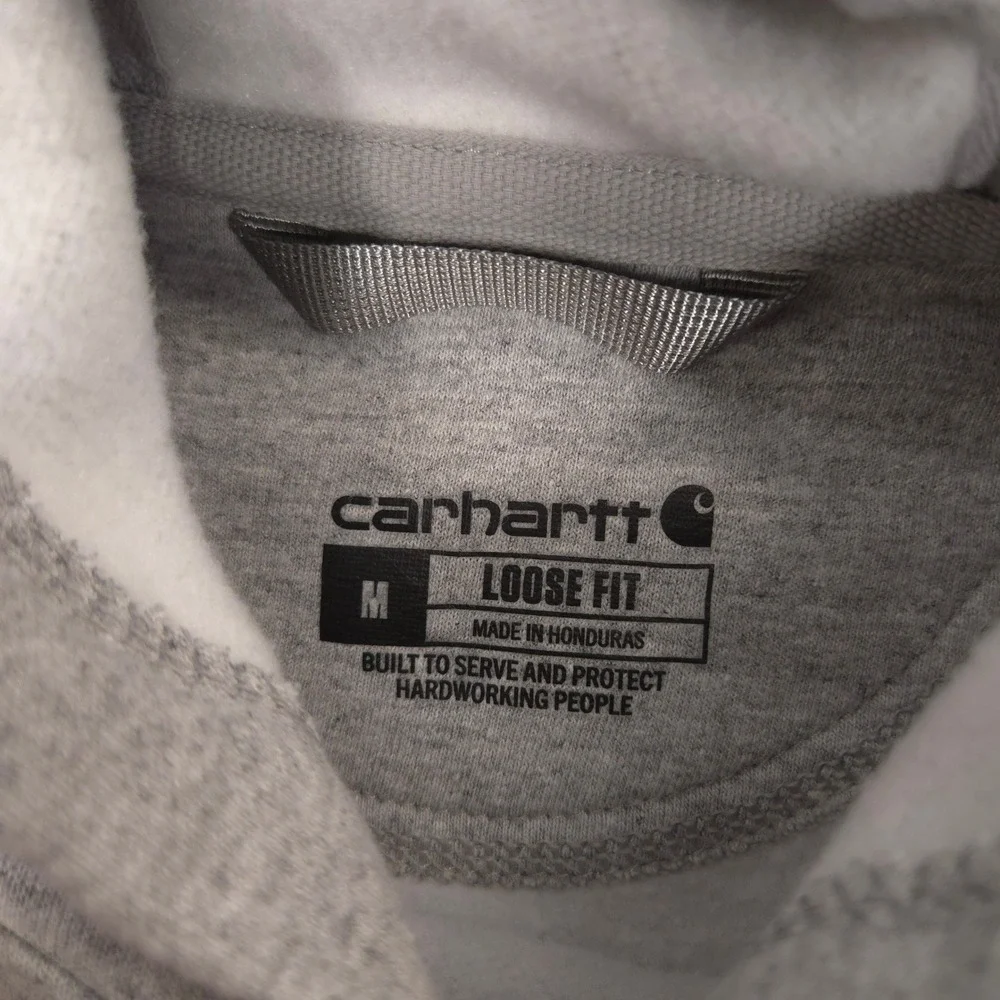 Carhartt Hoodie Mens M Gray Heather Marquette Loose Fit Lincoln Sudbury Warriors